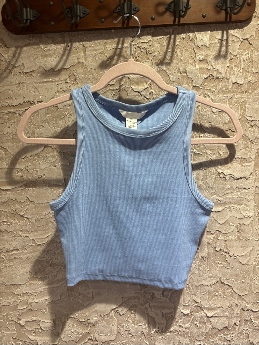 H&M Light Blue Ribbed Crop Tank